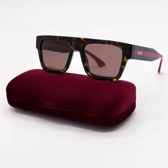NEW GUCCI GG1868S 002 HAVANA BLUE RED UNISEX SUNGLASSES GUCCI